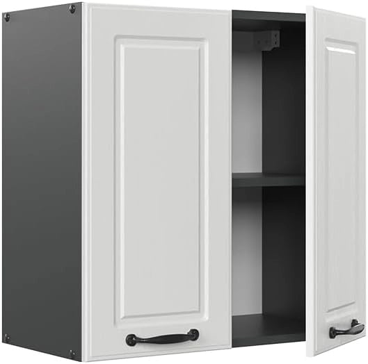Pensile da cucina R-Line, Bianco casa di campagna, 60 cm, per la libera combinazione all'interno di sistemi cucina modulari