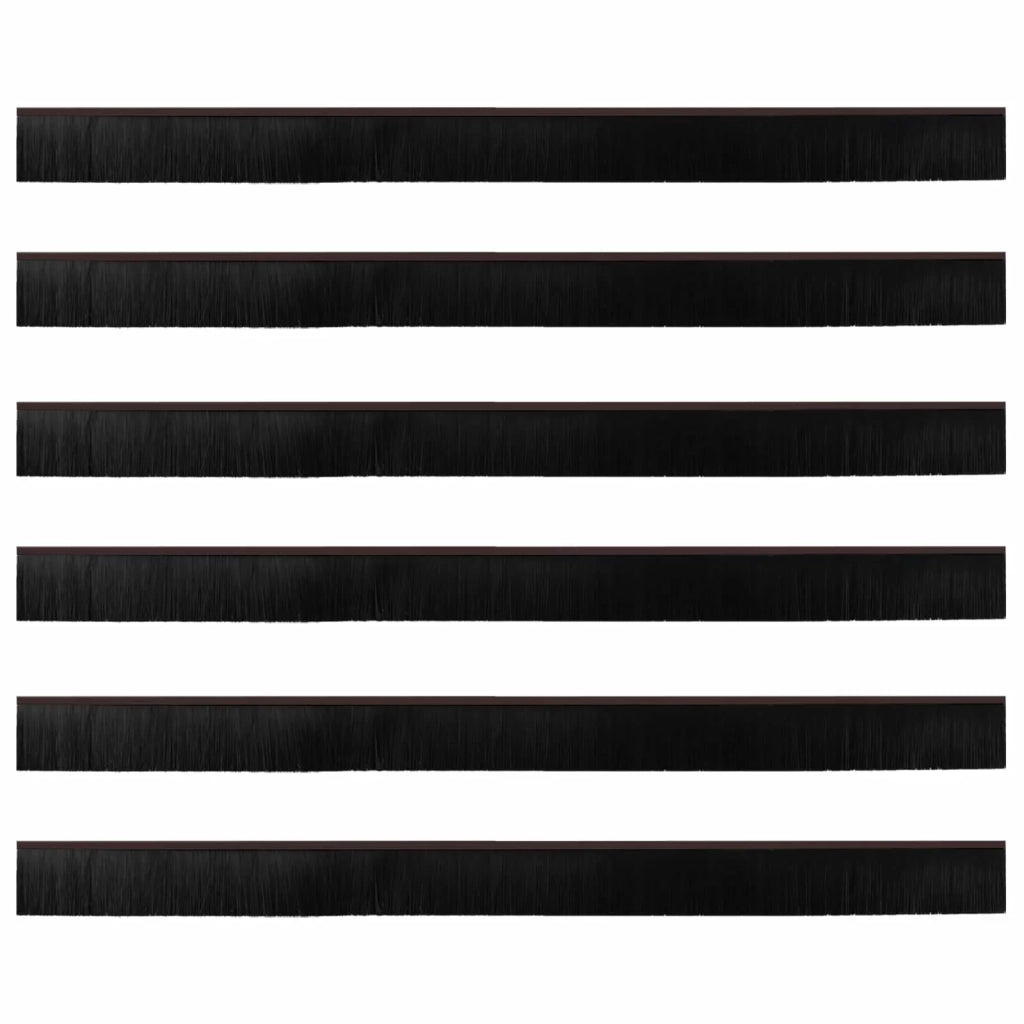 Spazzole per porte autoadesive 6 pcs Marrone 100 cm