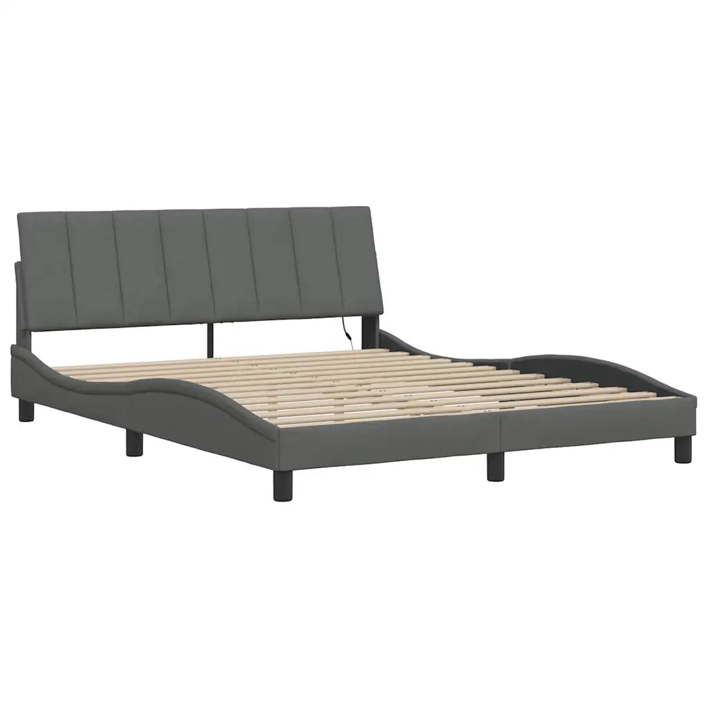 Giroletto senza Materasso Hanko Grigio Scuro 160x200 cm Tessuto 3310469