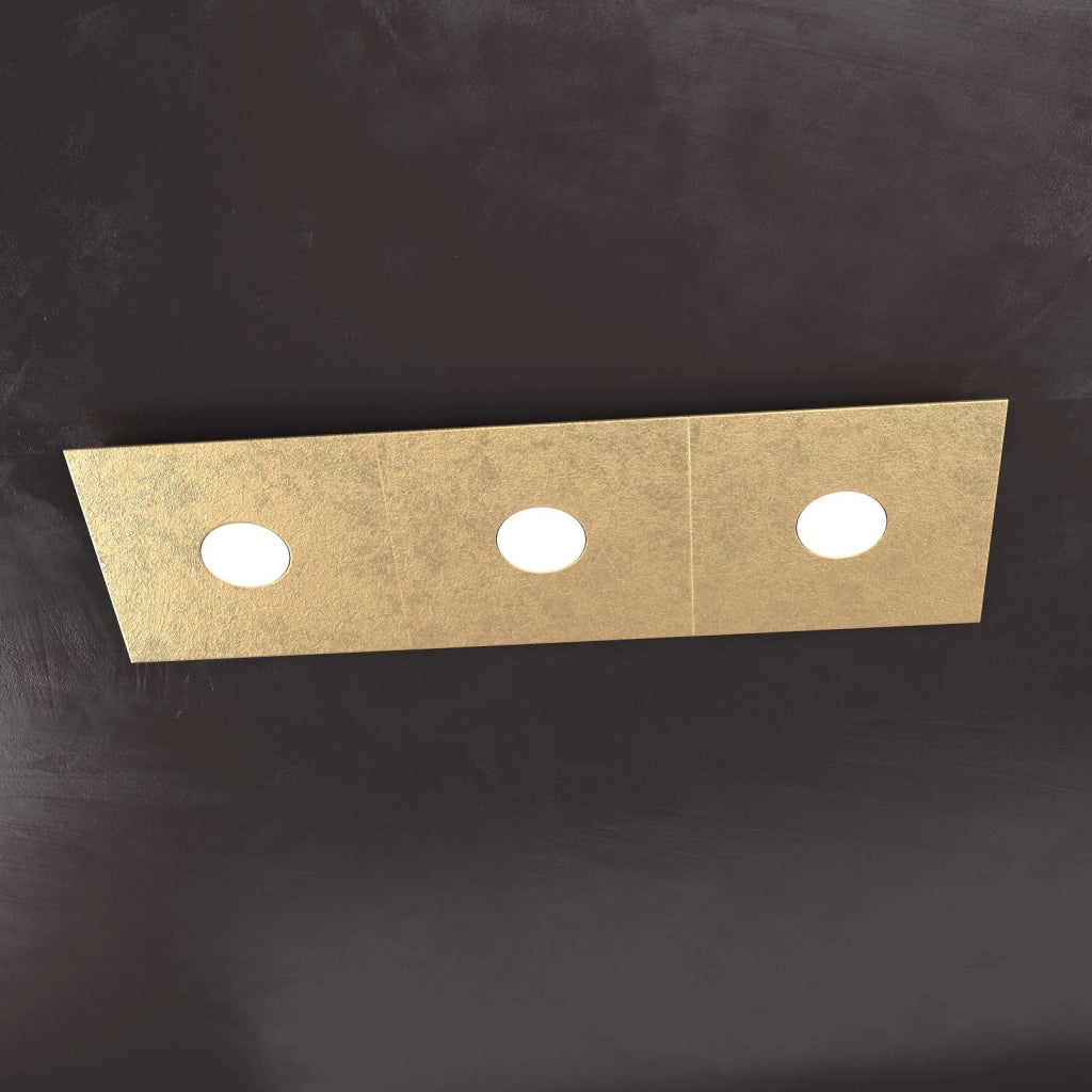 ECCENTRIC APPLIQUE-PLAFONIERA 3 LUCI FOGLIA ORO 1156-3L-FO