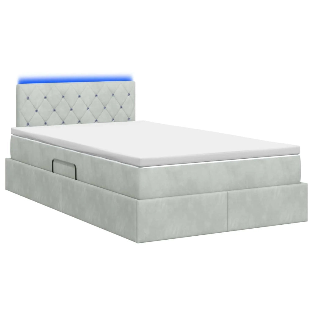 Letto con contenitore LED e materasso Grigio Chiaro 3459180