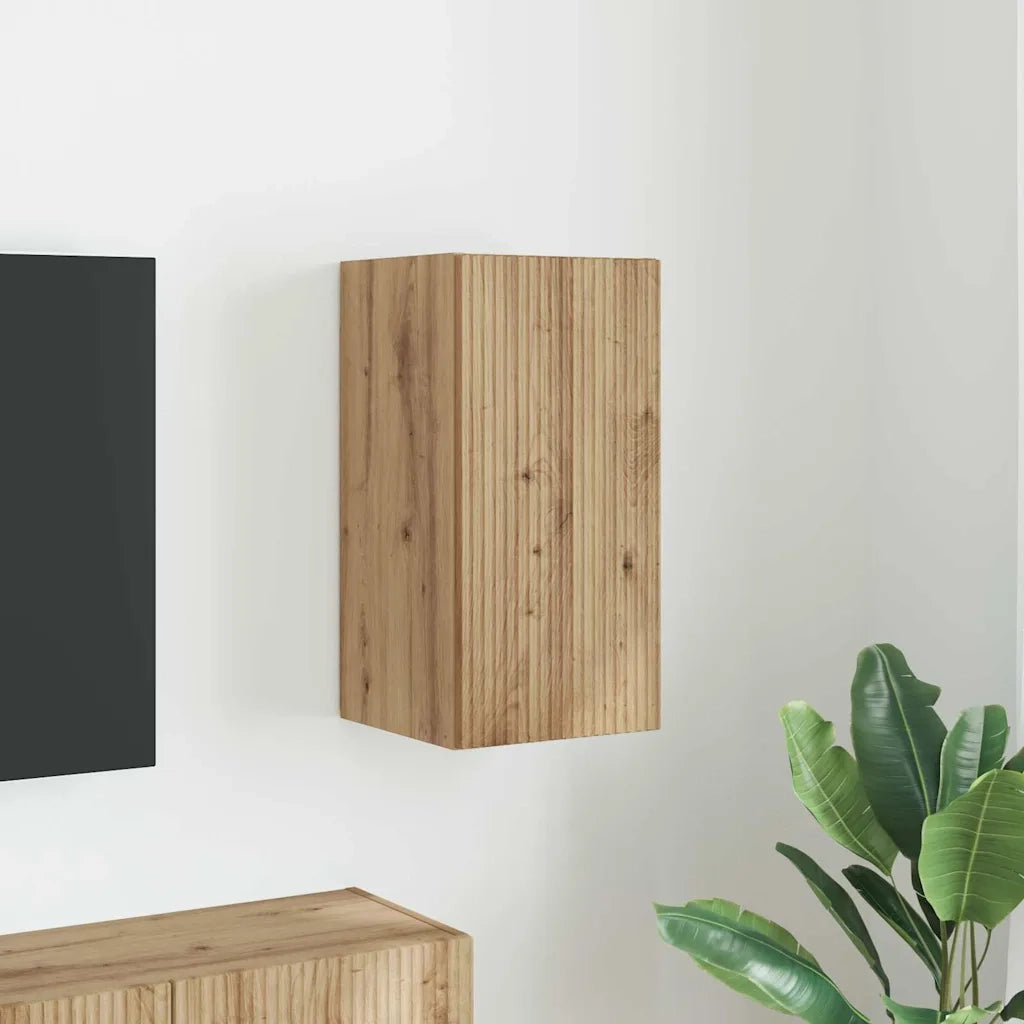 Mobile TV da parete-Mobile TV a Muro-Credenza TV Rovere Artigianale 30 x 31 x 60 cm