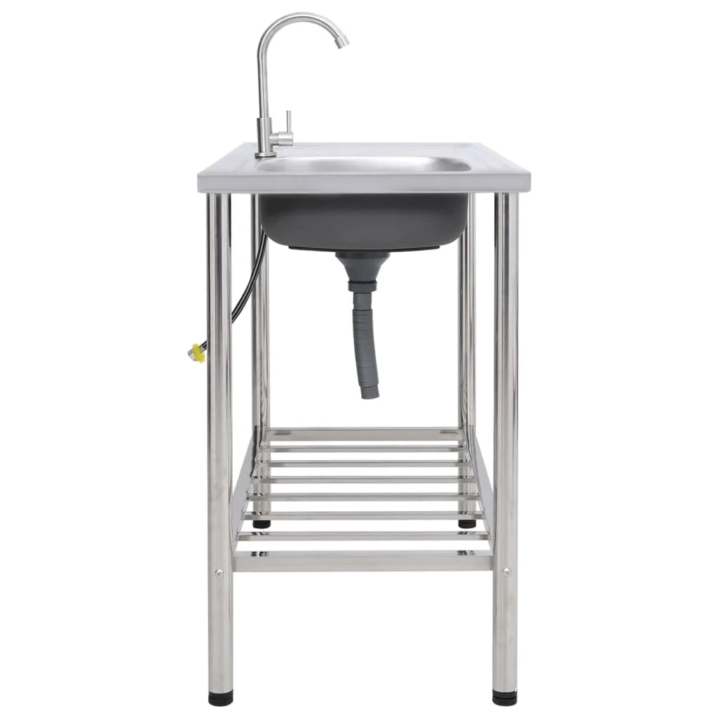 Lavello da campeggio lavabo singolo con rubinetto acciaio inox 02_0002439