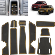 Antislipmatte per Jeep Avenger SUV (2023-2025) | Matrice di gomma originale per console centrale, tappetini e paraurti | Adatto per Jeep Avenger EV, Hybrid, 4x4, 4XE (Giallo)