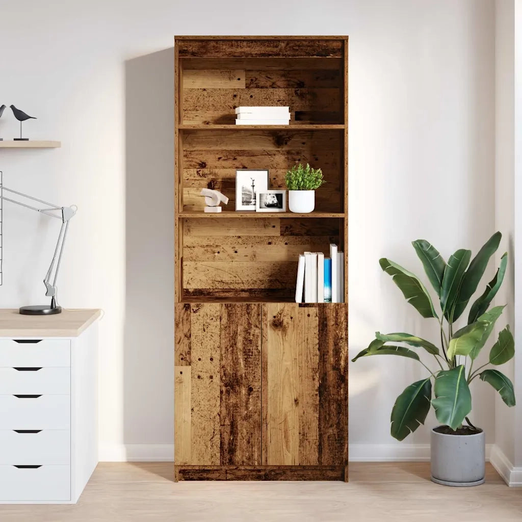 Credenza Legno Antico 70x35x180 cm in Legno Multistrato