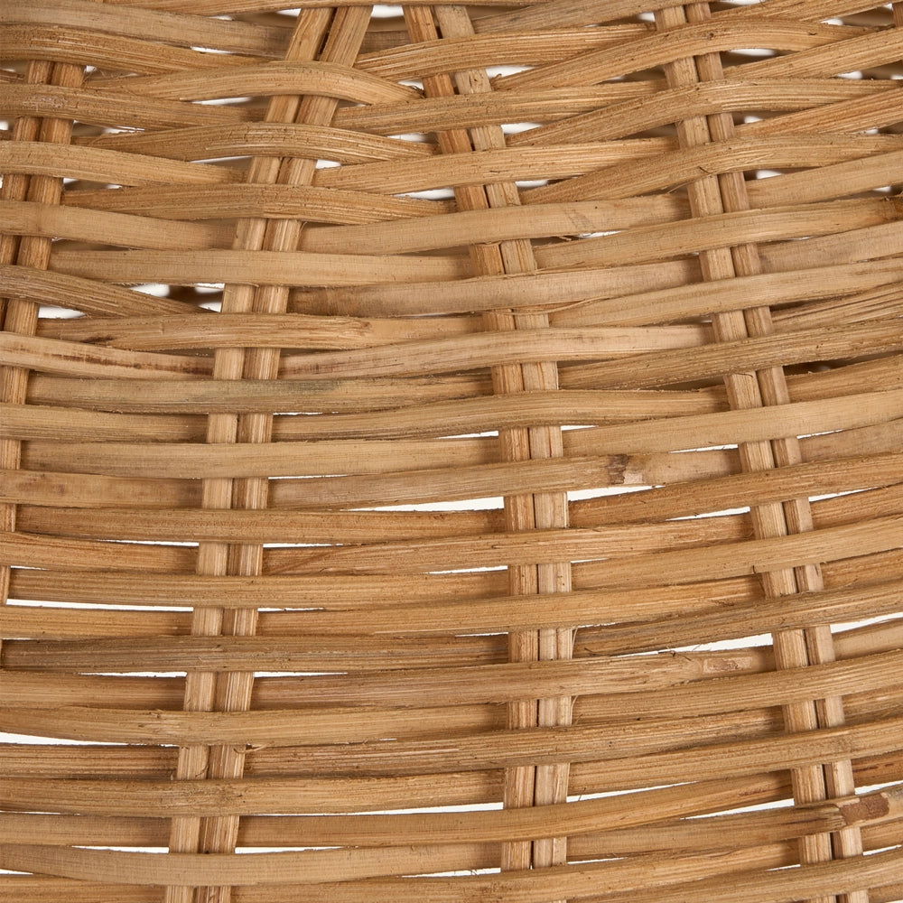 Lampada a sospensione con paralume in rattan naturale intrecciato a cupola, stile boho, rustico e Japandi