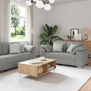 Divano 3 pcs Grigio Nuvola 219 x 80 x 82 cm Tessuto misto lino 3324666