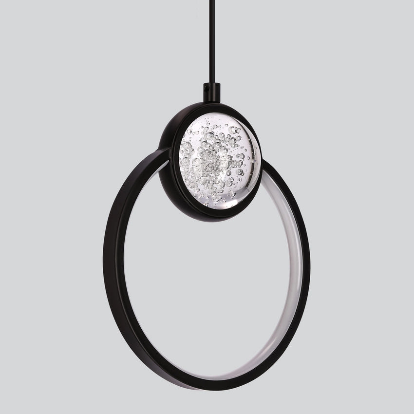 Lampada a sospensione ad anello LED 15W 3000K nera Candellux