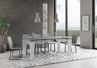 Consolle Allungabile 90-196x40x77 cm in Nobilitato Grigio e Bianco