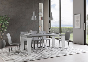 Consolle Allungabile 90-196x40x77 cm in Nobilitato Grigio e Bianco