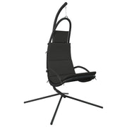 Sedia a Dondolo Giardino Cuscino Grigio Scuro Tessuto e Acciaio CFW3734150