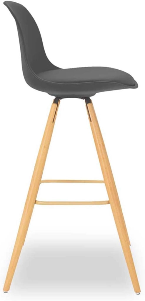 Set di 4 sgabelli da bar SARA in grigio scuro, grigio chiaro, bianco e nero