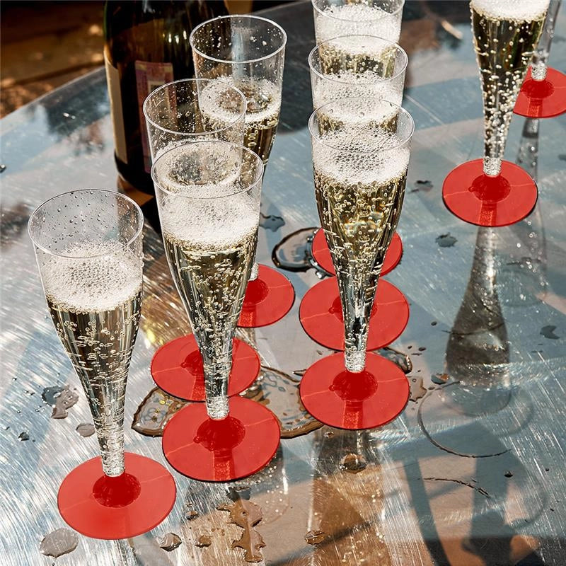 FLUTE SET 48 PZ CONFEZIONE 6 PEZZI L'UNA REALIZZATI IN PLASTICA COLORE ROSSO