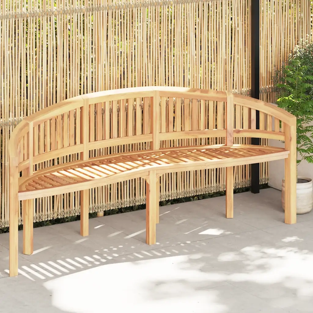 Panchina a Forma di Banana 200 cm in Legno Massello di Teak