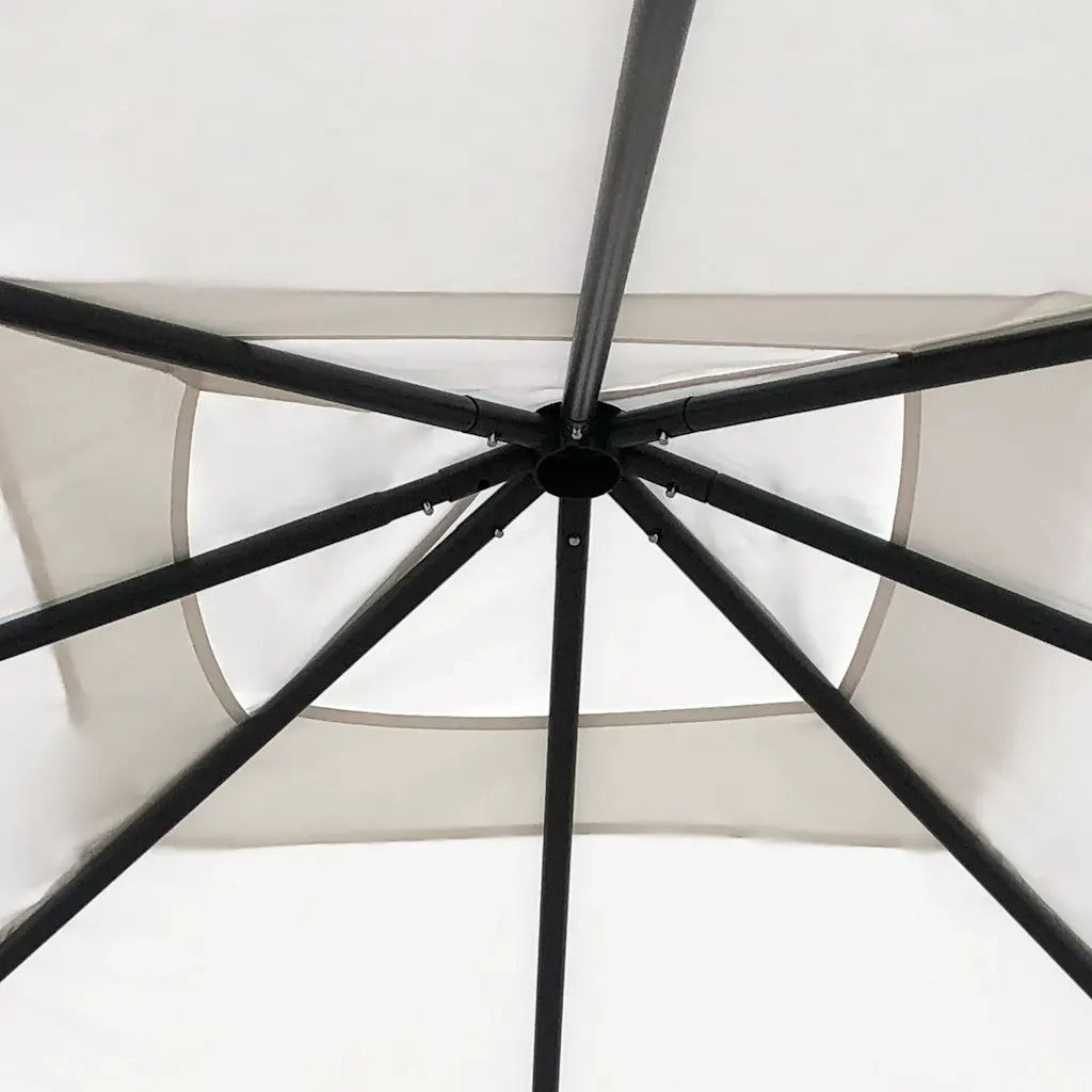 Gazebo con Montanti Rivestiti 3x3x2,6 m Crema 160 g/mÂ²