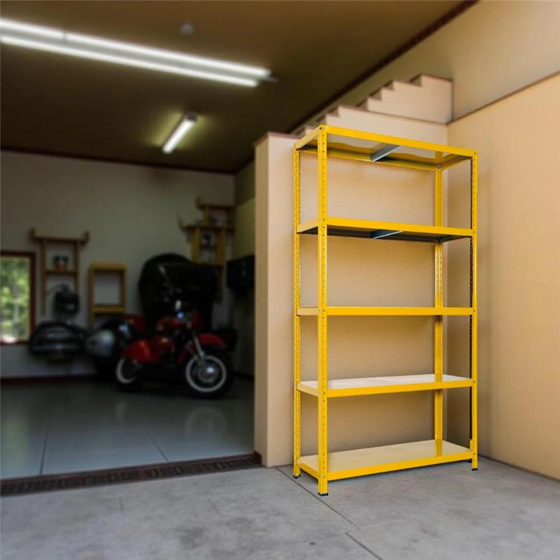 SCAFFALE IN METALLO GIALLO ETTORE KIT BULLONI 100 X 40 X H 187 CM 5 RIPIANI