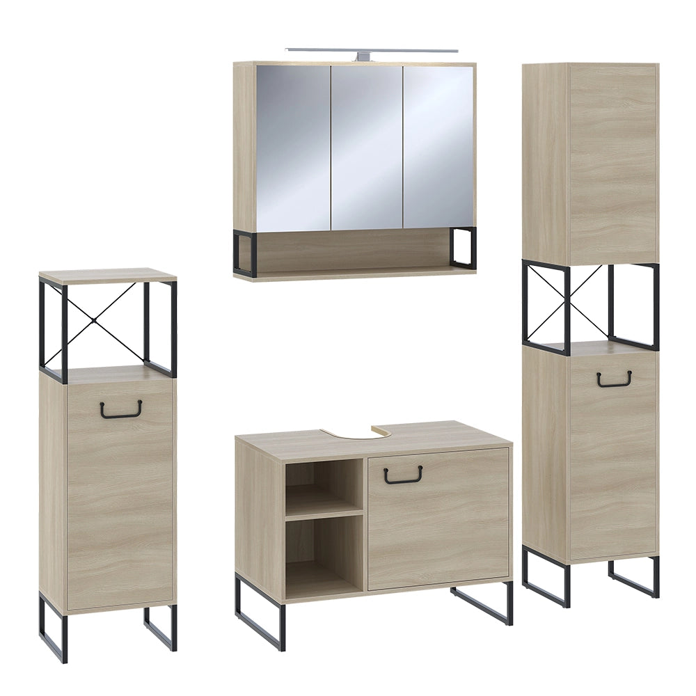 Vicco Mobiletto midi Quercia/nero 36 x 116.5 cm