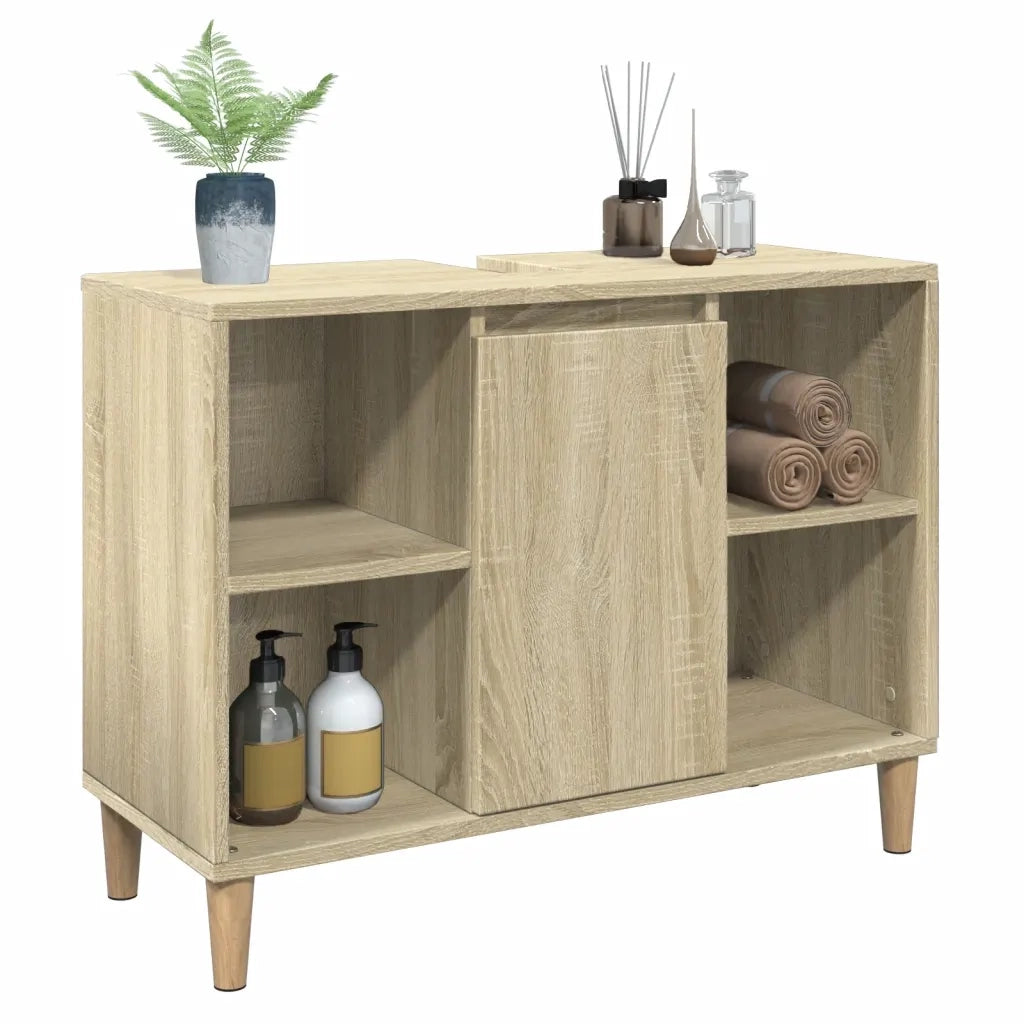 Mobile da Bagno Rovere Sonoma 80x33x60 cm in Legno Multistrato