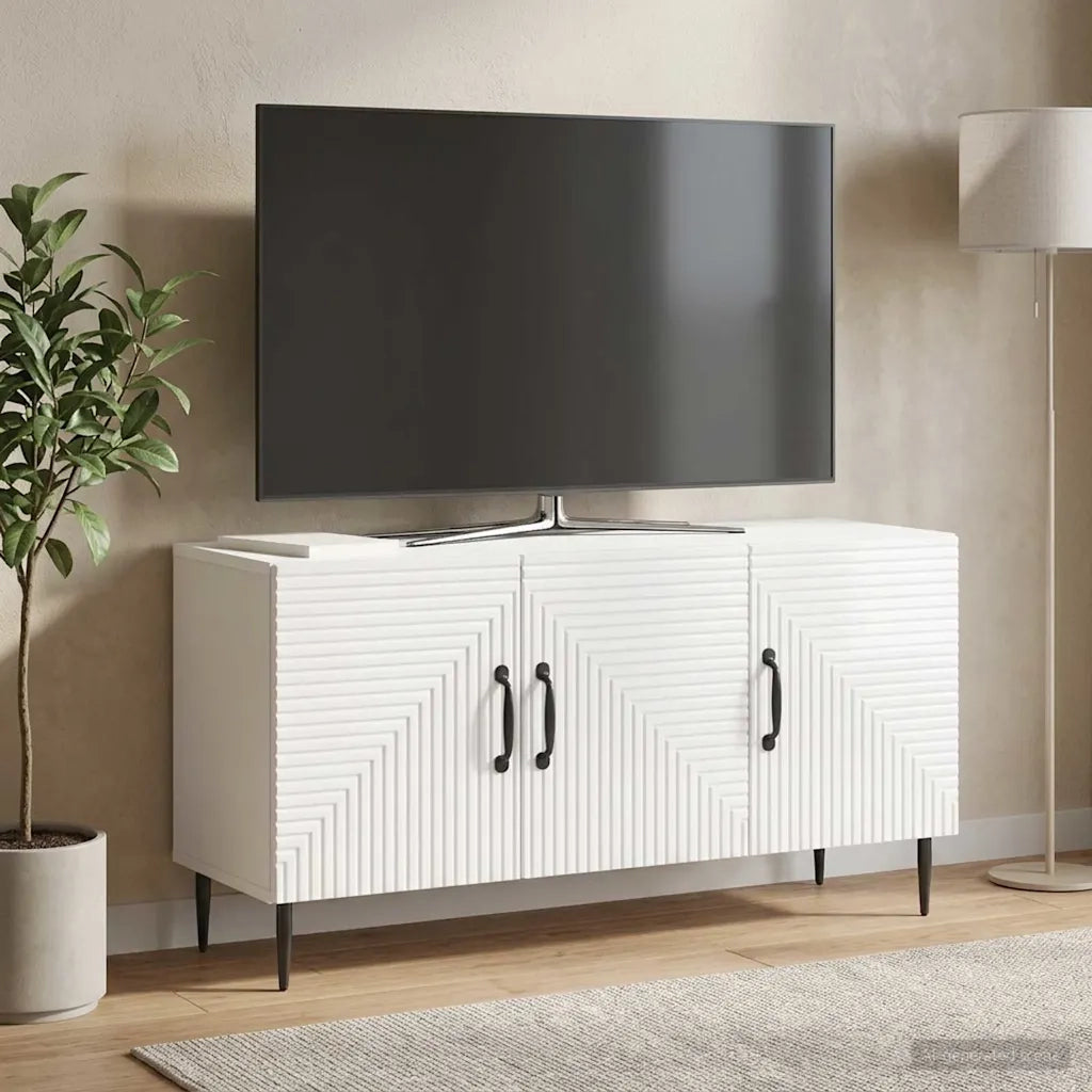 Mobile TV Bianco Lucido 99 x 34,5 x 50 cm Legno ingegnerizzato 894949