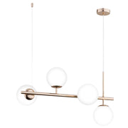 Lampadario Alfa Vinci moderno oro bianco vetro 4xE14
