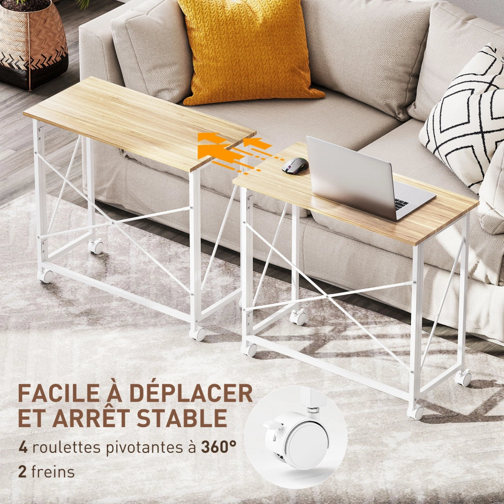 Scrivania pieghevole con cassetti ¨C zephmum ¨C Rovere 80x40 cm
