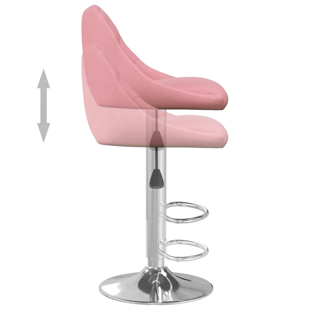 Sgabelli da Bar 2 pz Rosa in Velluto cod mxl 57753