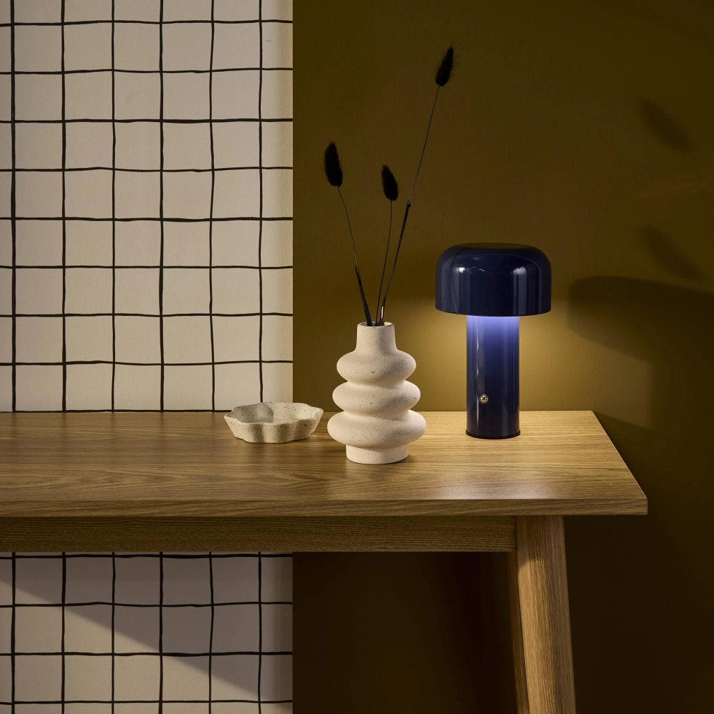 Lampada led in metallo, 13cm, blu