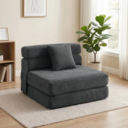 POLTRONA LETTO 2 in 1 pieghevole in poliestere grigio scuro