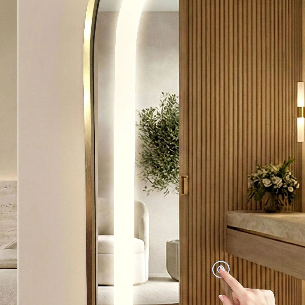 Specchio Led Orbit 50x160cm Brush Gold
