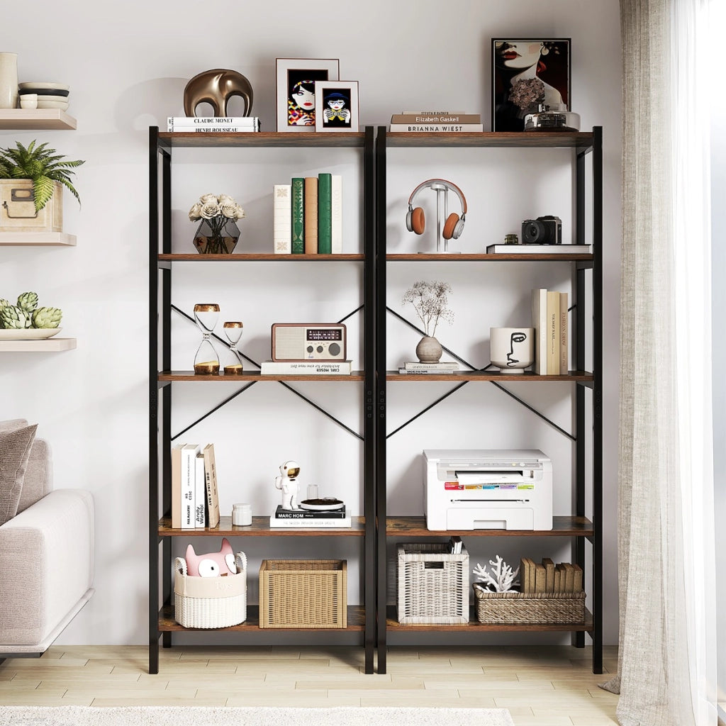 Scaffale multifunzionale per stoccaggio struttura in metallo-Mensola da cucina con 5 ripiani stile industriale