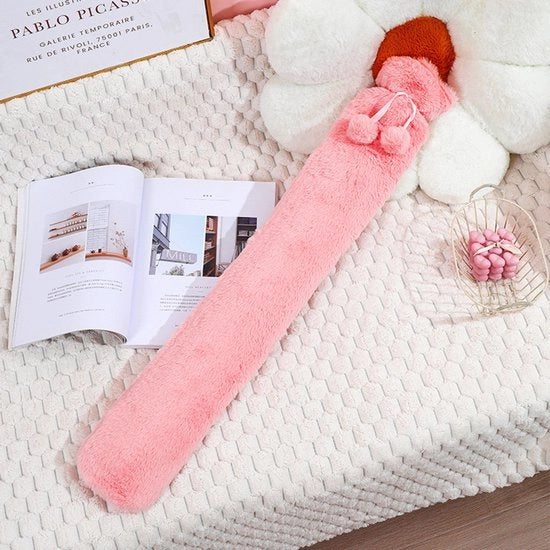 Ciotola estensibile da 80 cm, colore rosa e grigio, copertura esterna rimovibile, ciotola estensibile in gomma, riscaldante Adatto per la vita, le mani e i piedi.
