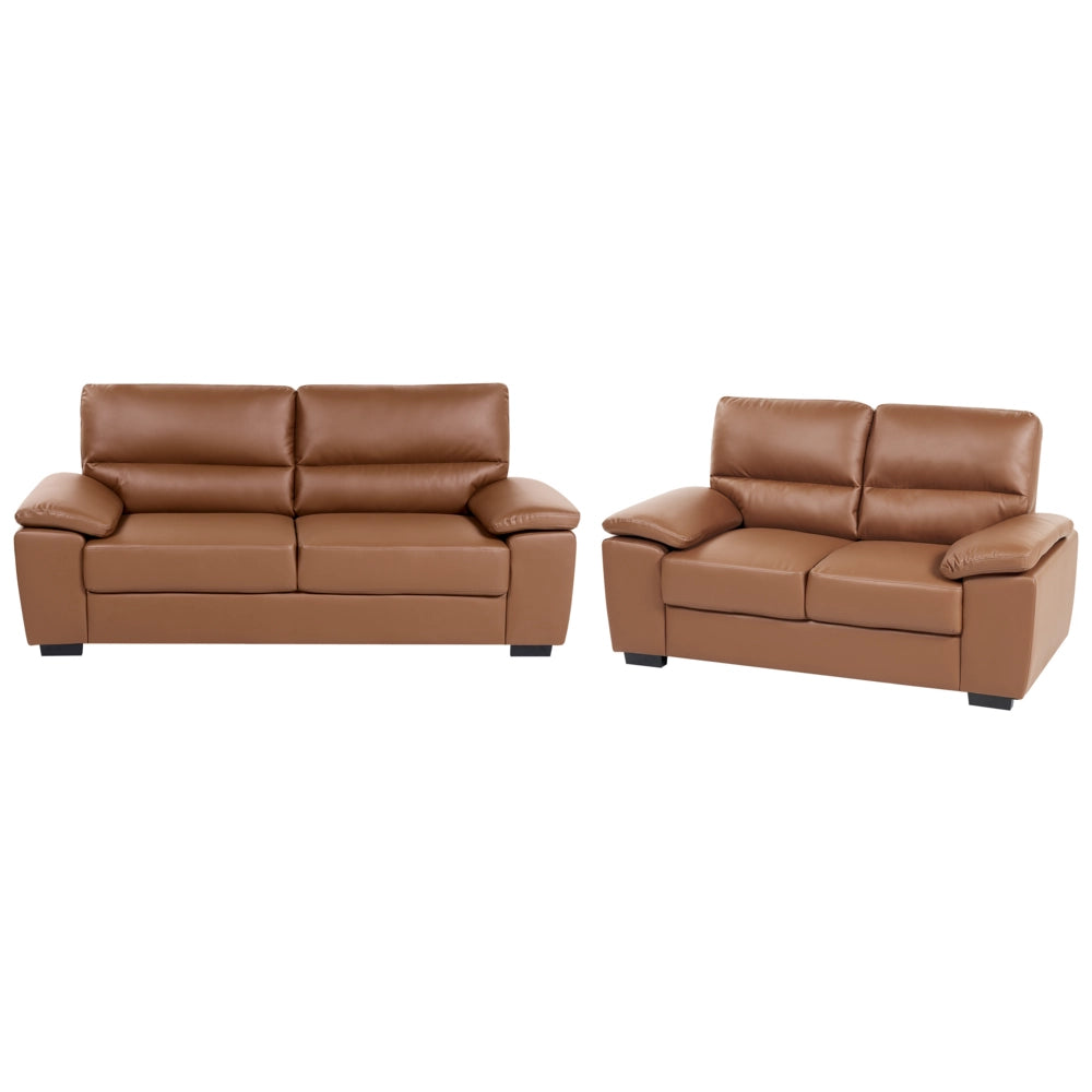 Set divano Nero 3 + 2 posti in ecopelle soggiorno stile moderno