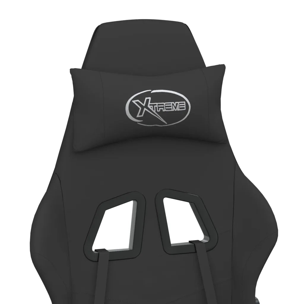 Sedia da Gaming Massaggio e Poggiapiedi Nero in Tessuto cod mxl 63603