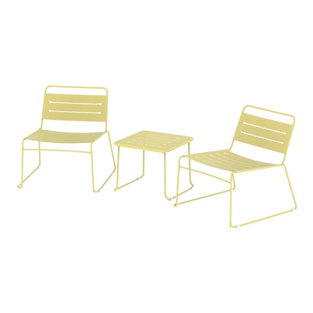 Set di mobili da giardino da 3 pezzi acciaio giallo vaniglia 03_0009416