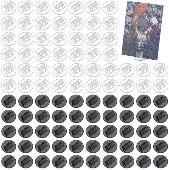 Sostegno per Carte in Acrilico - 120 Pezzi - 20x10mm - Piatto/Rondello - Utilizzo Flessibile - Ombreggiante - Standard di Carta
