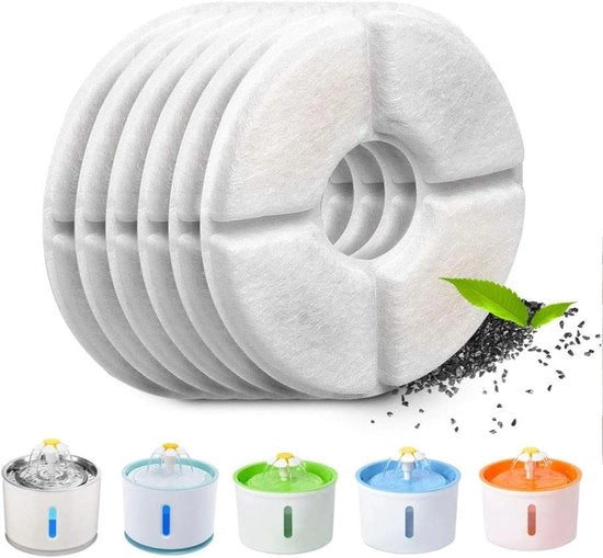 Filtro per fontana per gatti, forma rotonda, con har ionizzante e carbone attivo, sostitutivo filtro per acqua per fontane per gatti e cani, compatibile con fontane per gatti e cani