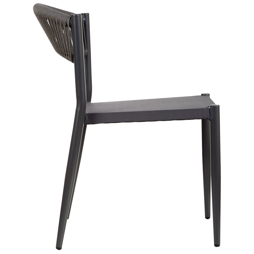 Sedia in rattan sintetico grigio 48x60x78