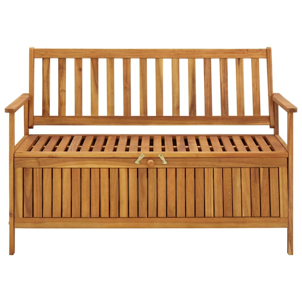 Panca da giardino mobili da esterno per patio contenitore da giardino per terrazza 120 x 63 x 84 cm legno massello di acacia 02_0011803