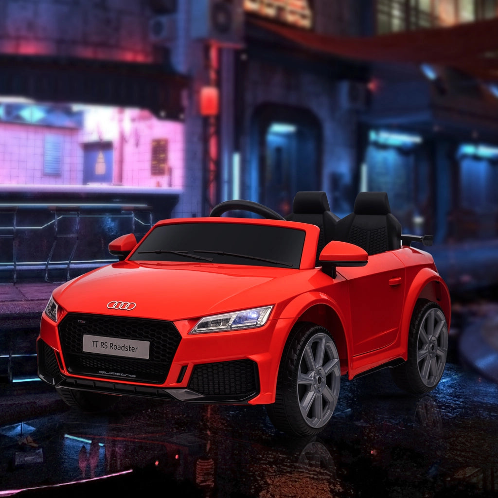 Macchina Elettrica per Bambini 3-5 Anni Licenza AUDI TT con Telecomando e Fari LED, 102x60x44 cm, Rosso