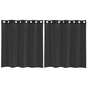 Tende in Voile con Occhielli 2 pz Nero 140x140 cm
