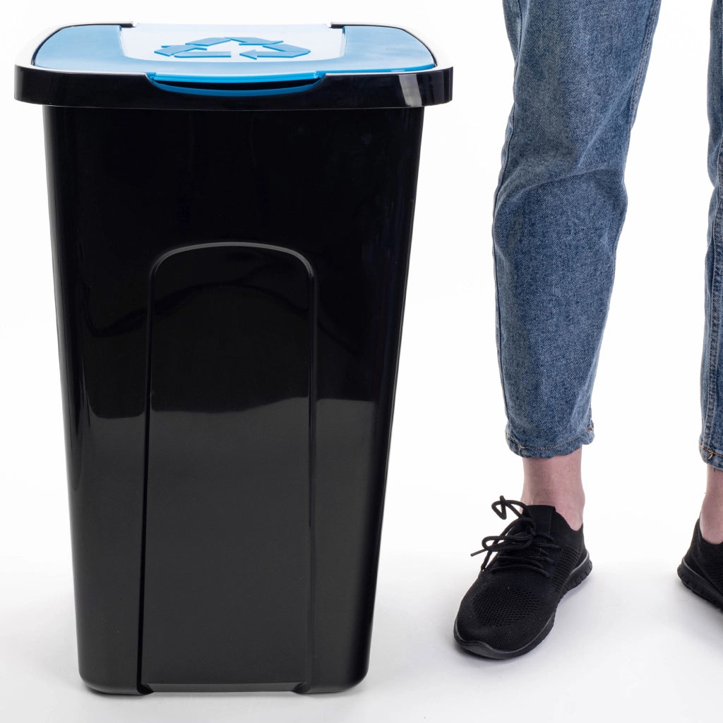 Contenitore per la raccolta differenziata dei rifiuti KADAX, 50 litri, colore blu.