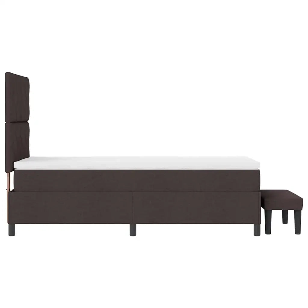 Letto a molle con materasso Marrone Scuro 90 x 190 cm Tessuto 3344110
