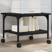 Supporto per Stampante 2 Livelli Nero 50x40x38 cm Multistrato 842281