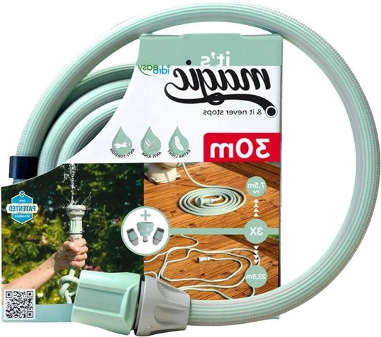 Tubazione di Irrigazione Soft 30 m 1/2" - Antikink - Antitorsione - Tubo di Gomma per Giardino
