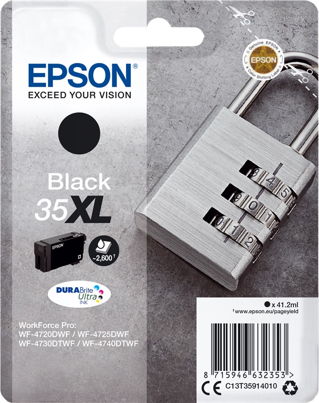Epson Padlock Singlepack Black 35XL DURABrite Ultra Ink