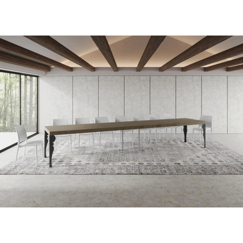 Tavolo allungabile 200/460x90 cm Paxon Premium telaio Antracite - Tortora