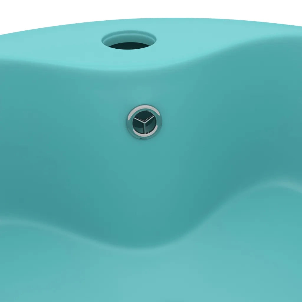 Lavandino con Troppopieno Verde Chiaro Opaco 36x13 cm Ceramica CFW7280926