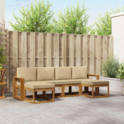 Set di divani da esterno con cuscino 6 pcs Naturale e Beige