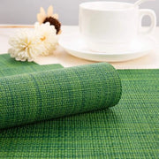 Set di tappeti per tavolo da 6, tappeti per tavolo in vinile tessuti, lavabili, termoresistenti e antiscivolo, adatti per cucina, famiglia, ristorante, caffè (verde scuro)