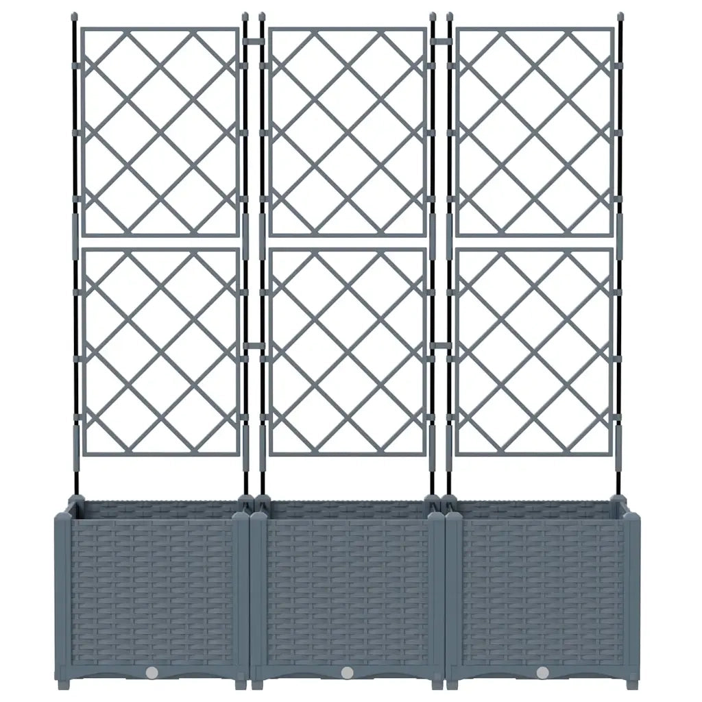 Vaso da giardino 3 pcs Grigio Chiaro 120 x 40 x 143 cm Plastica 42002886